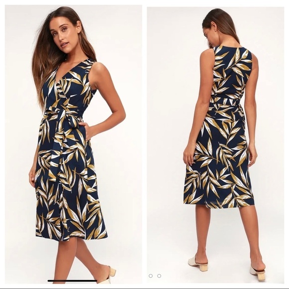 JOA Woman’s Palm Midi Cotton Dress Size S NWT - Picture 1 of 8